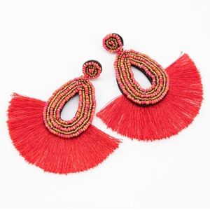 Simply Southern -Red and Pink Boho Earrings NWT